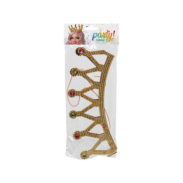 Couronne dorée pour costume de reine ou roi adulte femme - Accessoire de déguisement féerique et carnaval