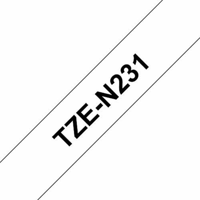Ruban Laminé pour Etiqueteuses Brother TZEN231 Blanc Noir 2 Ruban Laminé pour Etiqueteuses Brother TZEN231 Blanc Noir 2