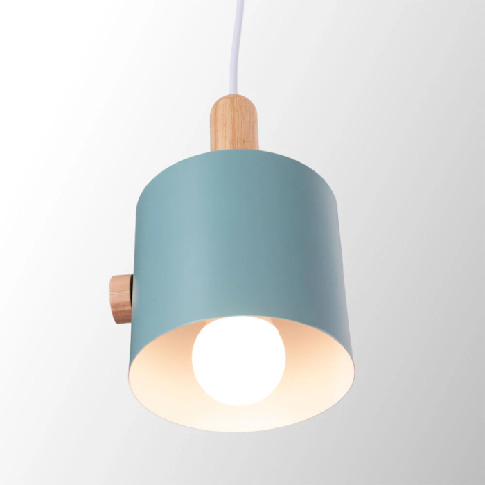 Lampe suspendue Scarlet en métal et bois, design moderne, cable réglable, SKD-P1014-OG 11