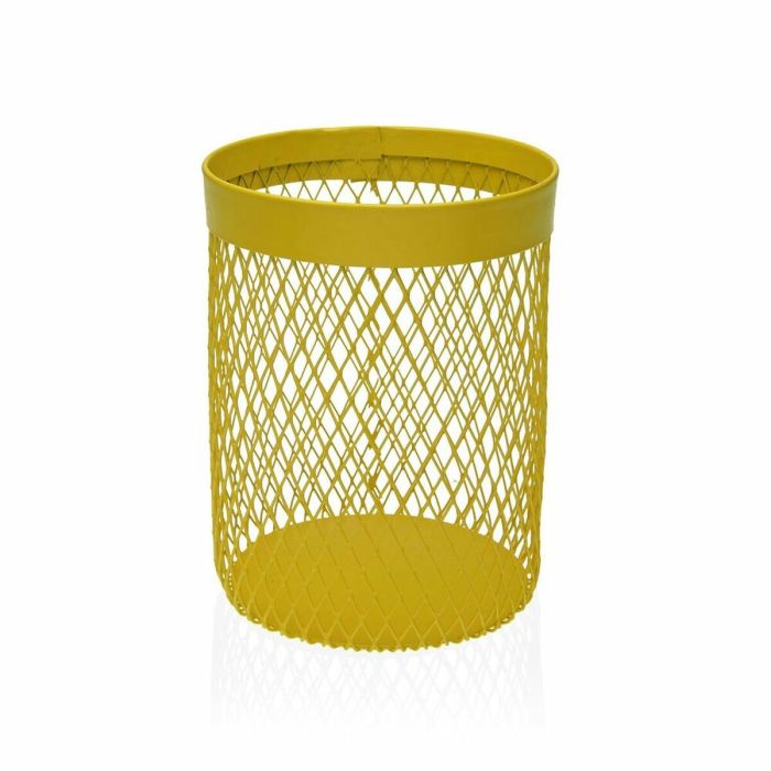 Pot pour ustensiles de cuisine Versa Métal Acier 11,5 x 15,5 x 11,5 cm Jaune