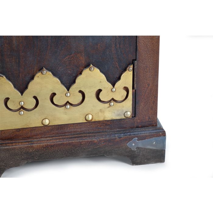 GINER Y COLOMER - Armoire 2 portes en bois manguier avec détails bronze, couleur noyer foncé, 3 étagères intérieures, 190 x 110 x 50 cm 4 GINER Y COLOMER - Armoire 2 portes en bois manguier avec détails bronze, couleur noyer foncé, 3 étagères intérieures, 190 x 110 x 50 cm 4