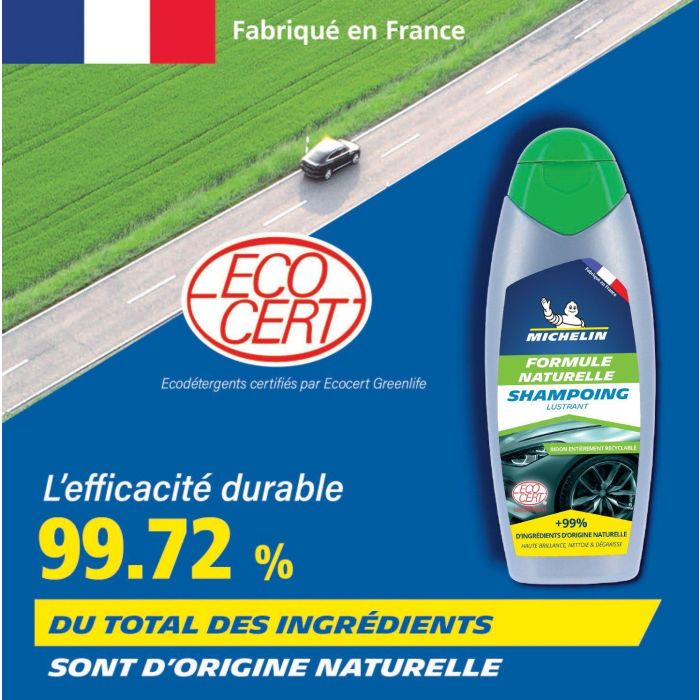 Shampoing - MICHELIN - Formule Naturelle - Lustrant auto - 500ml 2 Shampoing - MICHELIN - Formule Naturelle - Lustrant auto - 500ml 2