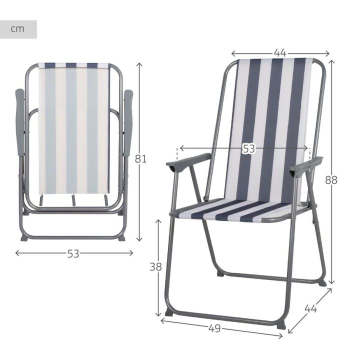 Chaise de Plage Aktive 44 x 88 x 44 cm 3 Chaise de Plage Aktive 44 x 88 x 44 cm 3
