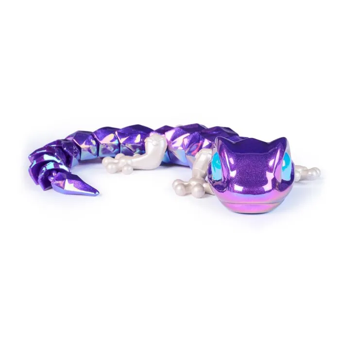 Spin Master Crystalynx Dragons - Boîte de 6 figurines articulées à collectionner et personnaliser - Gecko de 23 cm avec fiche de collection - Jouet à partir de 8 ans