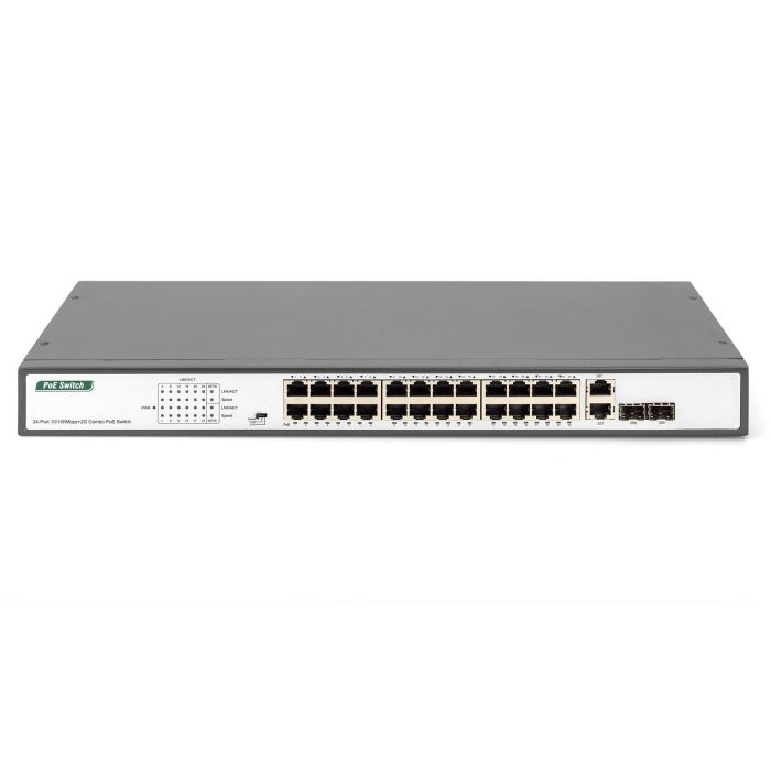 DIGITUS Switch 24-Port 10/100 370W PoE Unmanaged schwarz 2 DIGITUS Switch 24-Port 10/100 370W PoE Unmanaged schwarz 2