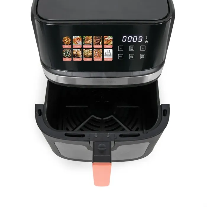 Livoo Friteuse sans huile DOC343CO 8 L - 1700 W avec 30 recettes QR code - Écran tactile - 10 programmes automatiques (frites, viande, pizza, légumes) Livoo Friteuse sans huile DOC343CO 8 L - 1700 W avec 30 recettes QR code - Écran tactile - 10 programmes automatiques (frites, viande, pizza, légumes)