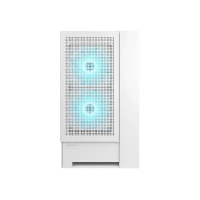 Cougar CGR-2WA3W-RGB - Boîtier PC Midi-Tower Blanc avec Éclairage ARGB, Ventilateurs avant 160mm, Compatible ATX/micro-ATX/Mini-ITX, Port USB-C, Vitre Latérale, Support GPU 38cm
