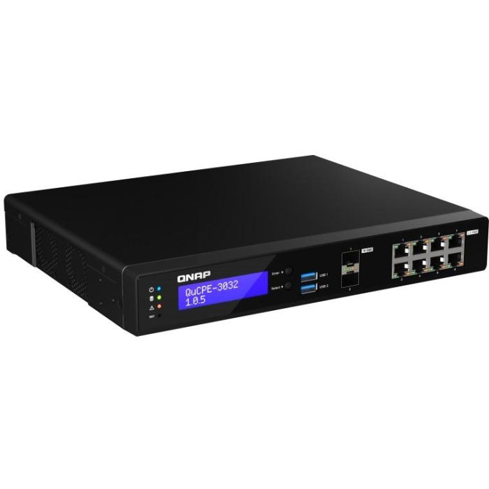 QNAP QuCPE-3032-C3558R-8G Intel Atom C3558R 8x2.5GbE RJ45 ports and 2x10GbE SFP+ ports 2xM.2 2280 NVMe slot 60W PS units 2 QNAP QuCPE-3032-C3558R-8G Intel Atom C3558R 8x2.5GbE RJ45 ports and 2x10GbE SFP+ ports 2xM.2 2280 NVMe slot 60W PS units 2