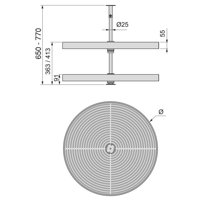 Emuca Jeu de plateaux circulaires Shelvo pour meuble de cuisine, pour module de 800 mm, plastique et aluminium, blanc 2 Emuca Jeu de plateaux circulaires Shelvo pour meuble de cuisine, pour module de 800 mm, plastique et aluminium, blanc 2