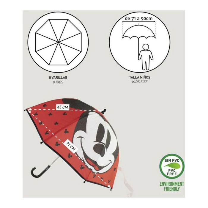 Parapluie Mickey Mouse Rouge (Ø 71 cm) 2