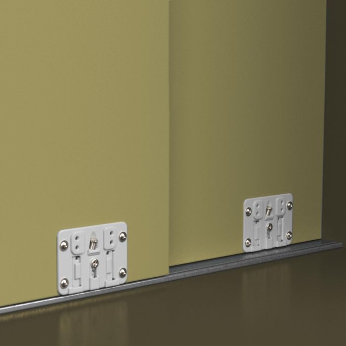 Emuca Kit de 2 portes coulissantes et Flow de ferrures pour armoires à fermeture souple avec rails de surface 2,35m, panneaux non inclus, anodisé mat 3 Emuca Kit de 2 portes coulissantes et Flow de ferrures pour armoires à fermeture souple avec rails de surface 2,35m, panneaux non inclus, anodisé mat 3