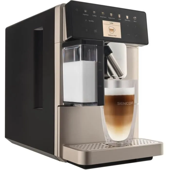 Sencor SES 9350CH Machine à Expresso Automatique avec Broyeur, 19 Bars, LCD Couleur, Système EasyLatte pour 15 Boissons (Espresso, Cappuccino, Flat White) Sencor SES 9350CH Machine à Expresso Automatique avec Broyeur, 19 Bars, LCD Couleur, Système EasyLatte pour 15 Boissons (Espresso, Cappuccino, Flat White)