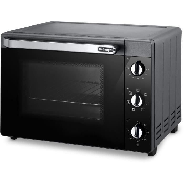 Mini-four - Chaleur tournante - Tournebroche - DELONGHI - EO40123.S - Noir - 40 L - 51,5 x 44 x 36 cm - 2000 W 0 Mini-four - Chaleur tournante - Tournebroche - DELONGHI - EO40123.S - Noir - 40 L - 51,5 x 44 x 36 cm - 2000 W 0