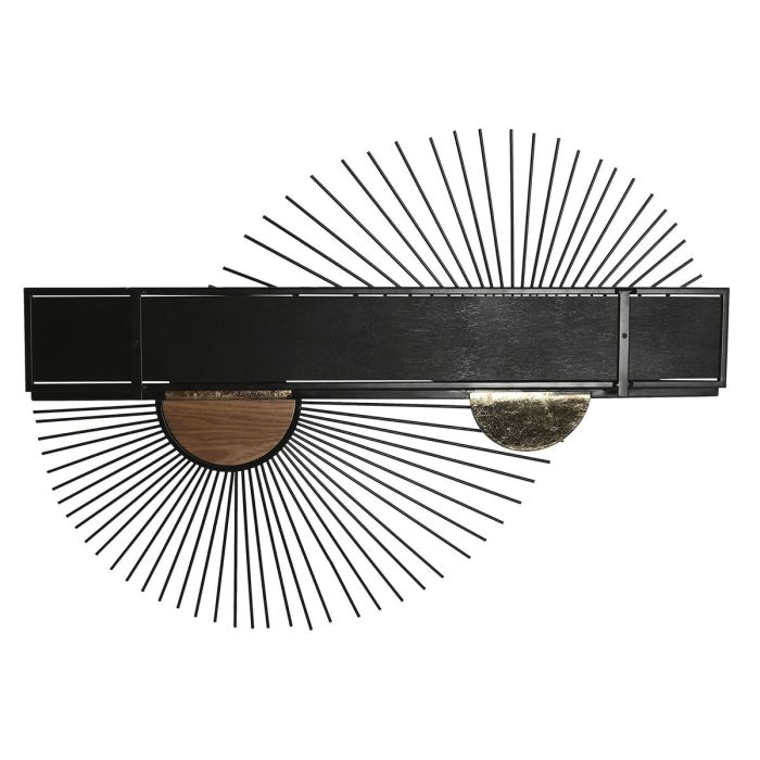 Étagère Home ESPRIT Noir Naturel Métal Bois MDF 70 x 12 x 51 cm Mural 2