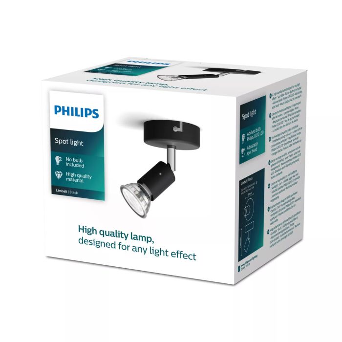 Lumière Philips limbali Noir GU10 1