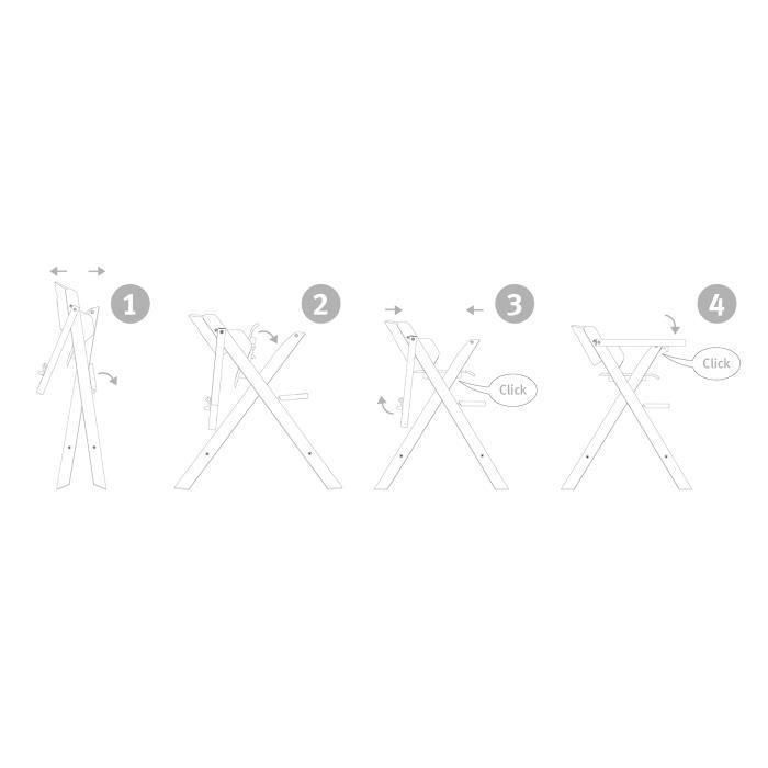 Chaise haute pliable - ROBA - FOLD UP SMART - Plateau repas + harnais de sécurité - Bois / Blanc 3 Chaise haute pliable - ROBA - FOLD UP SMART - Plateau repas + harnais de sécurité - Bois / Blanc 3