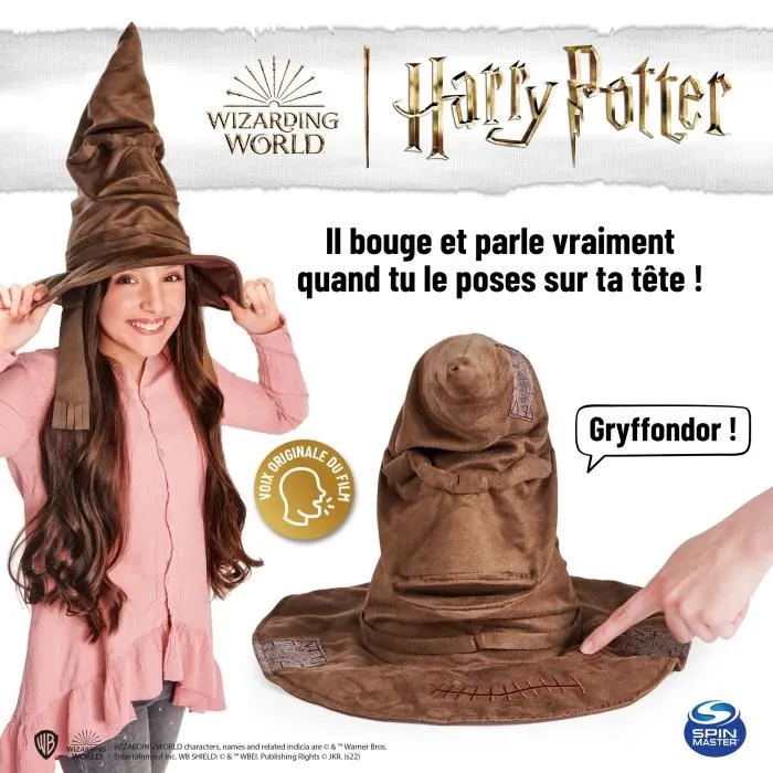 Wizarding World Sombrero Mágico Interactivo - Le Choixpeau Magique qui Parle et Bouge, Bilingue Français/Anglais, 3 Piles LR6 Incluses, Dès 5 Ans 3