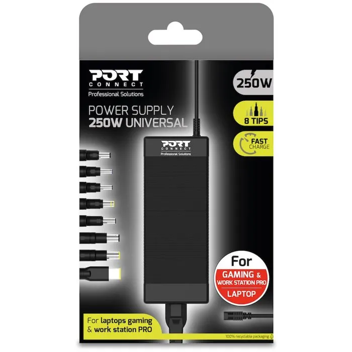Port Designs - Alimentation PC Universelle Gaming & Professionnelle - 250 W - Compatible Lenovo, HP, Acer, Asus, Dell, MSI - Protection Surtension