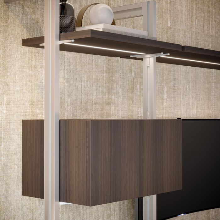 Emuca Lot de consoles pour 5 étagères en bois pour la structure Zero, planches non incluses, Zamak, Peint gris pierre 2 Emuca Lot de consoles pour 5 étagères en bois pour la structure Zero, planches non incluses, Zamak, Peint gris pierre 2