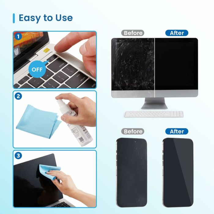 Kit de Nettoyage pour Écrans Ewent EW5668 100 ml 7