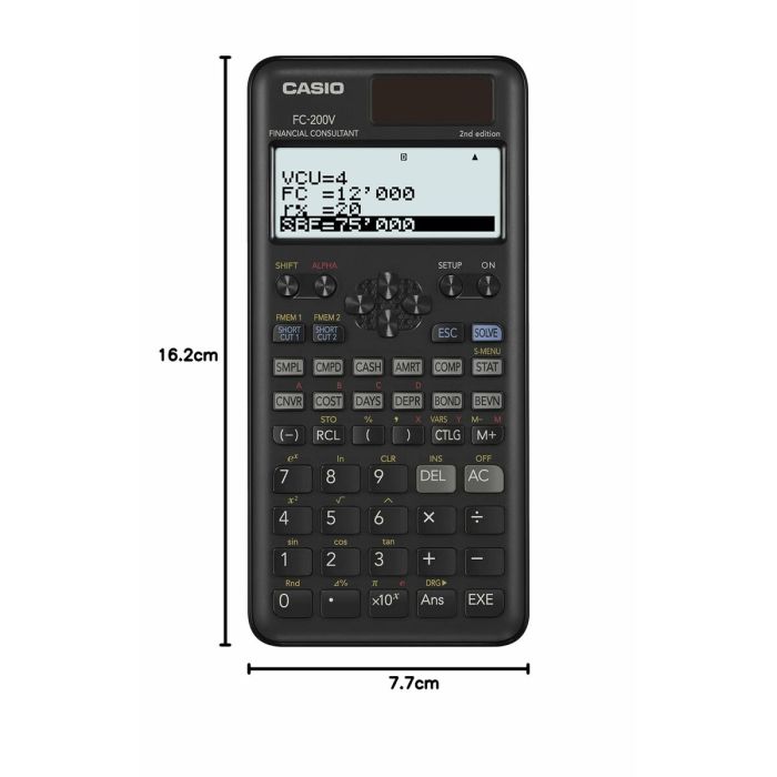 Calculatrice Casio FC-200V-2-W-ET Noir 7