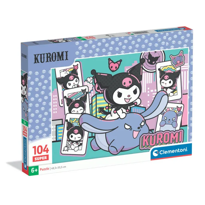 Clementoni Puzzle 104 pièces Super - Kuromi - Puzzle pour enfants avec images captivantes et couleurs vives - 48,5 x 33,5 cm Clementoni Puzzle 104 pièces Super - Kuromi - Puzzle pour enfants avec images captivantes et couleurs vives - 48,5 x 33,5 cm