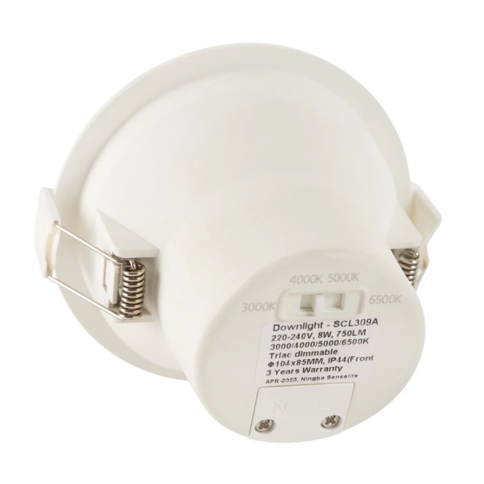 Downlight LED Encastrable 8W 750Lm CCT 3000-6500K (Lumière Réglable) 60° IP44 SE-SCL309-8W-W-CCT