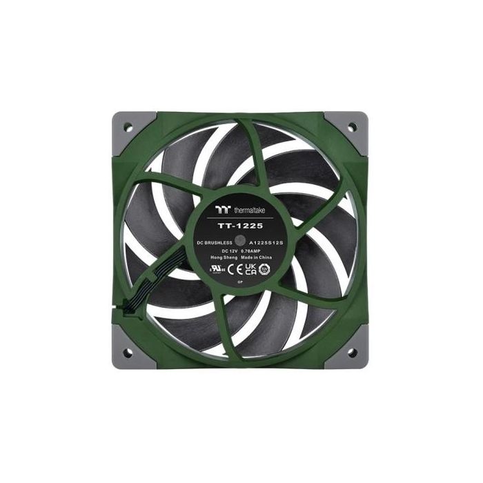Thermaltake TOUGHFAN 12 - Ventilateur pour radiateur 120 mm à haute pression statique, 9 pales, 500-2000 tr/min, 4 broches, Vert Racing Green