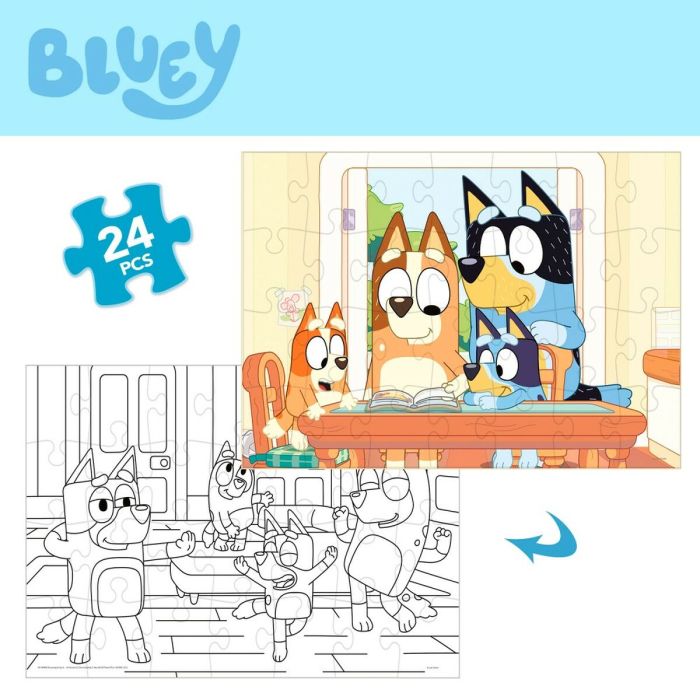 Puzzle Enfant Bluey Double face 24 Pièces 50 x 35 cm (12 Unités) 5 Puzzle Enfant Bluey Double face 24 Pièces 50 x 35 cm (12 Unités) 5