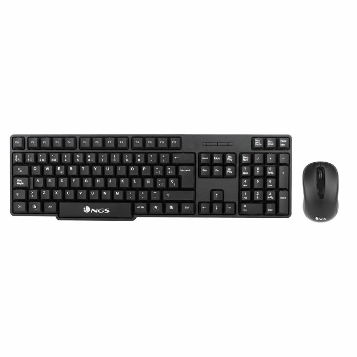 clavier et souris NGS EUPHORIA KIT Noir QWERTY Qwerty US Sans fil