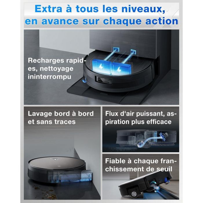 ECOVACS X11 PRO OMNI - Robot Aspirateur Laveur avec Blast - 19500 Pa - PowerBoost Ultra-Rapide - OZMO Roller 2.0 - ZeroTangle 3.0 4