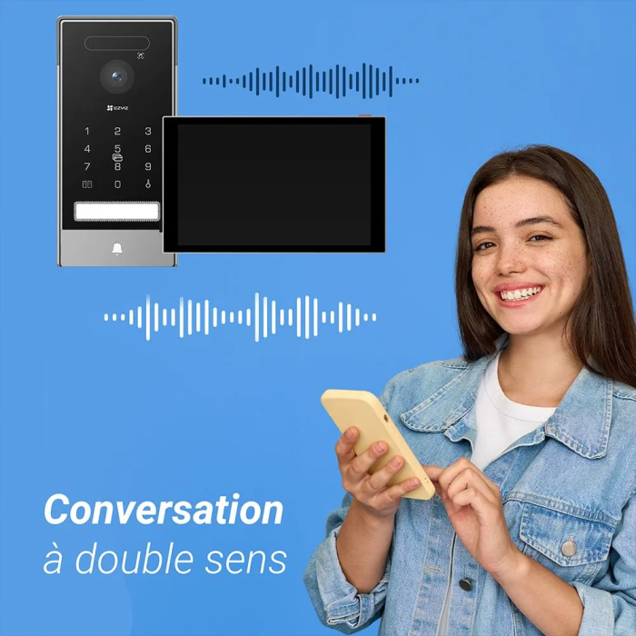 EZVIZ - Visiophone HP7 PRO 4K - Écran tactile 8 pouces avec connexion 2 fils - Contrôle d'accès haute définition EZVIZ - Visiophone HP7 PRO 4K - Écran tactile 8 pouces avec connexion 2 fils - Contrôle d'accès haute définition