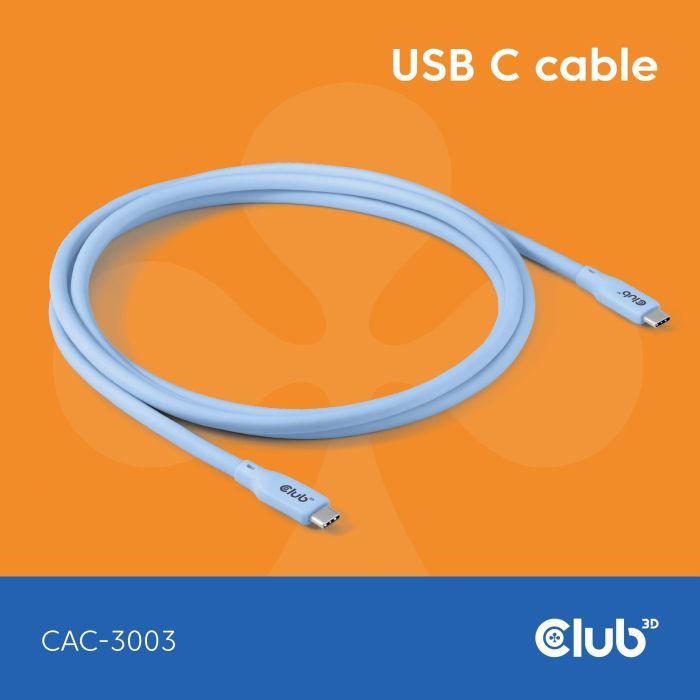 Club3D Lifestyle USB-C Kabel PD 240W.20Gbps 2m blau St/St 0 Club3D Lifestyle USB-C Kabel PD 240W.20Gbps 2m blau St/St 0