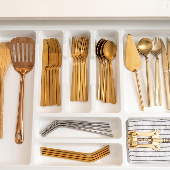 Emuca range-couverts Optima Vertex/Concept, profondeur 500mm, plateau 16mm, module 450mm, Plastique, Blanc 2