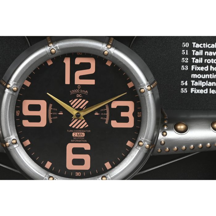 Horloge Murale Home ESPRIT Doré Argenté Métal Avion Vintage 175 x 21 x 64 cm 4 Horloge Murale Home ESPRIT Doré Argenté Métal Avion Vintage 175 x 21 x 64 cm 4