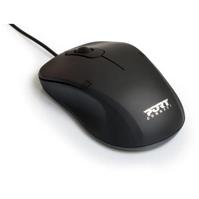 PORT Designs Souris filaire USB-A 1000 DPI Noir - Modèle 900400-PRO - Ergonomique et durable, plus de 30 millions de clics, pour Windows et MacOS PORT Designs Souris filaire USB-A 1000 DPI Noir - Modèle 900400-PRO - Ergonomique et durable, plus de 30 millions de clics, pour Windows et MacOS