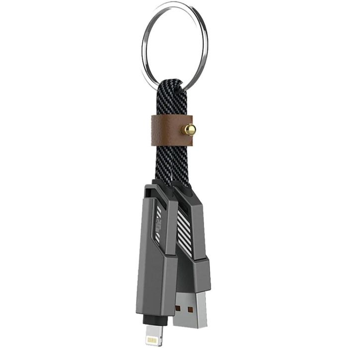 4smarts USB-C Kabel ComboCord Flat 240W. 1.5m + Keyring Kabel 4