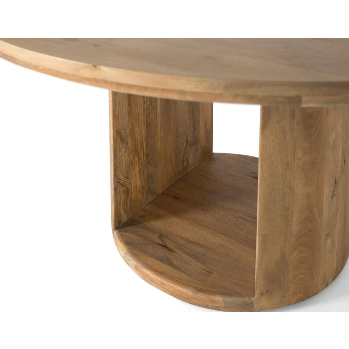 GINER Y COLOMER Table Ronde en Bois de Mangue Naturel - Diamètre 150 cm, Design Élégant et Robuste, Montage Requis 1