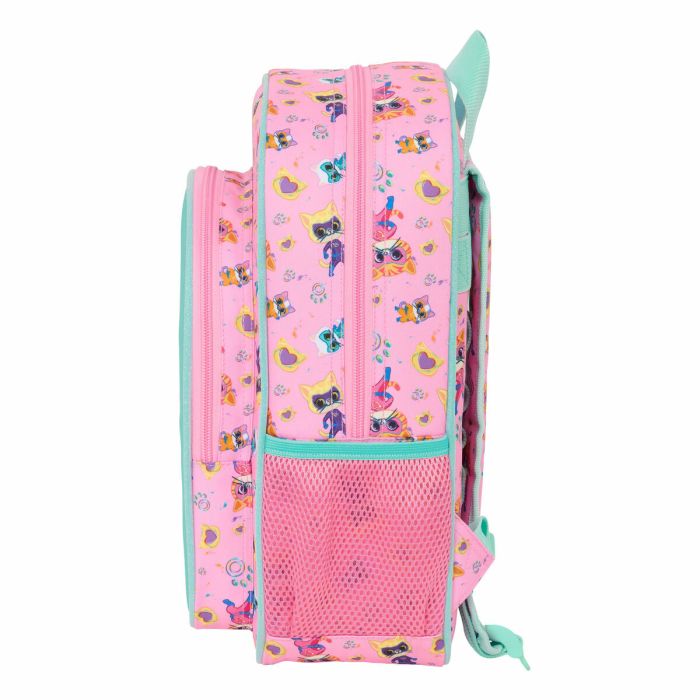 Cartable SuperKitties Rose Turquoise 26 x 34 x 11 cm 1