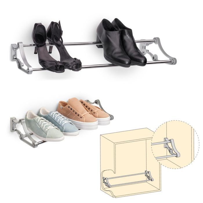 Emuca Range-chaussures Self pour intérieur d'armoire, Peint en aluminium, Acier et Plastique. 9