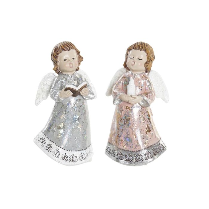 Décorations de Noël DKD Home Decor Résine Ange (7 x 5 x 13 cm) (2 Unités)