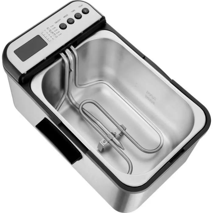 Sencor SFR 8200SS Friteuse électrique avec minuterie, 3.2 litres, 2200 W, température réglable 130-190°C, cuve antiadhésive et panier chromé, Noir/Acier inoxydable