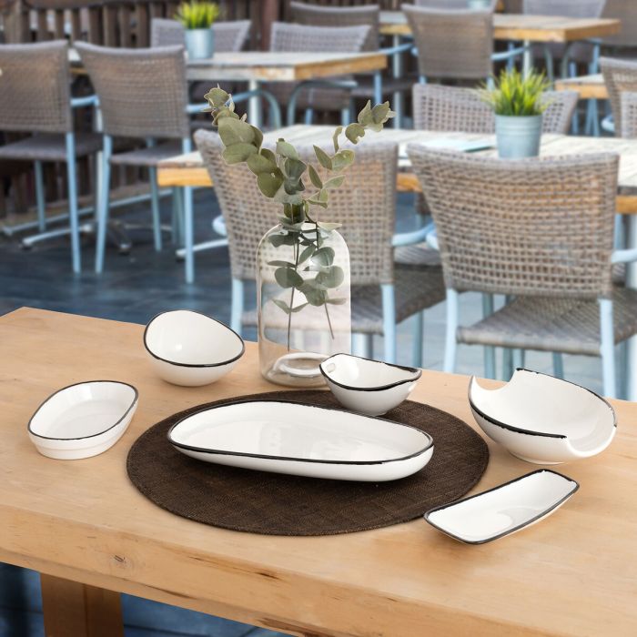Bol Ariane Vital Filo Blanc Noir Céramique 12,5 cm (8 Unités) 5