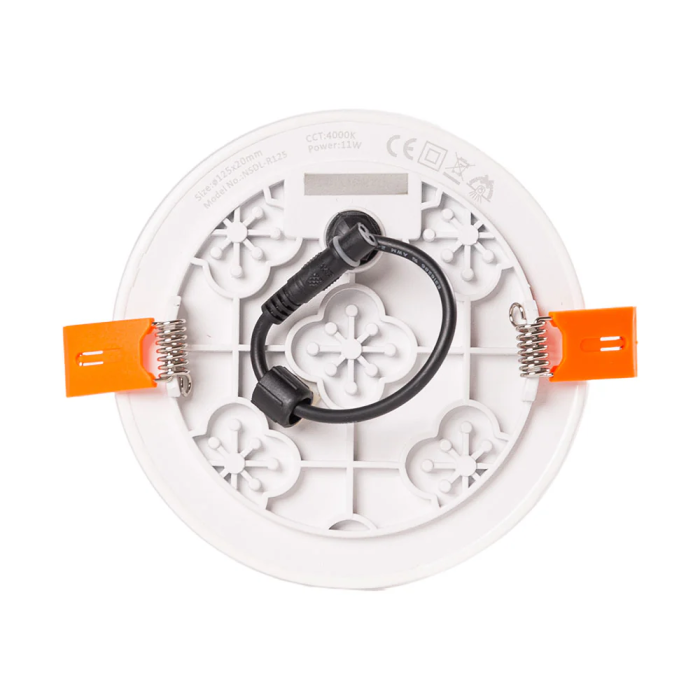 Plaque LED 11W 800Lm 2700K Circulaire sans Cadre IP65 Aluminium Blanc 40.000H LUM-NSDL-R125 9 Plaque LED 11W 800Lm 2700K Circulaire sans Cadre IP65 Aluminium Blanc 40.000H LUM-NSDL-R125 9