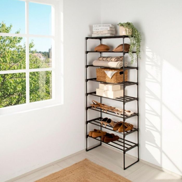 Étagère Max Home Noir Métal Plastique 67 X 160 X 30 CM (2 Unités) 5