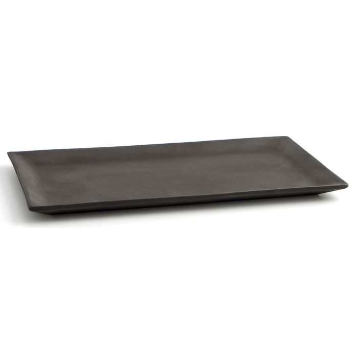 Plateau apéritif Quid Mineral Gres Noir Céramique 15 x 30 cm (8 Unités) 1