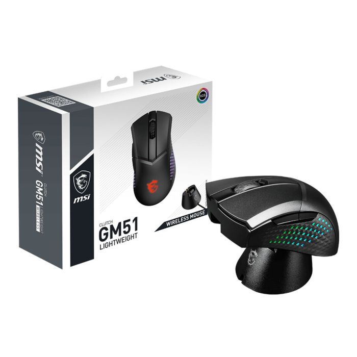 Souris sans-fil MSI CLUTCH GM51 LIGHTWEIGHT WIRELESS Noir 26000 DPI 1