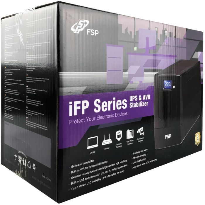 FSP iFP1500 Tower Line-interactive 1500VA 900W 2xSCHUKO 2xIEC LCD 6