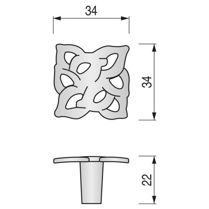 Pomo Zmk Ada 34X34 H22 1A Plata Vieja Acabado Antica Firenze Giusti 1