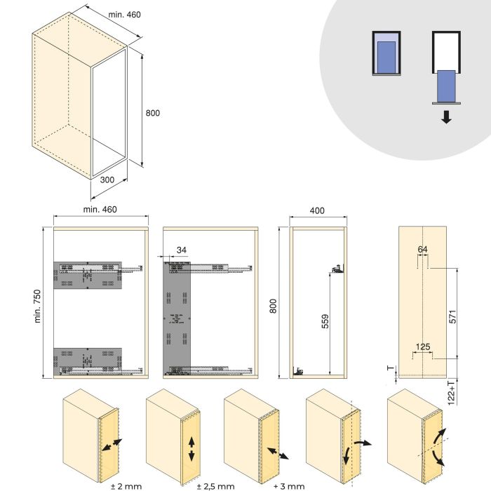 Emuca Chariot extractible Harmony avec fermeture à amortie, Module largeur 400mm hauteur 800mm, Acier et Bois, Gris anthracite 9 Emuca Chariot extractible Harmony avec fermeture à amortie, Module largeur 400mm hauteur 800mm, Acier et Bois, Gris anthracite 9